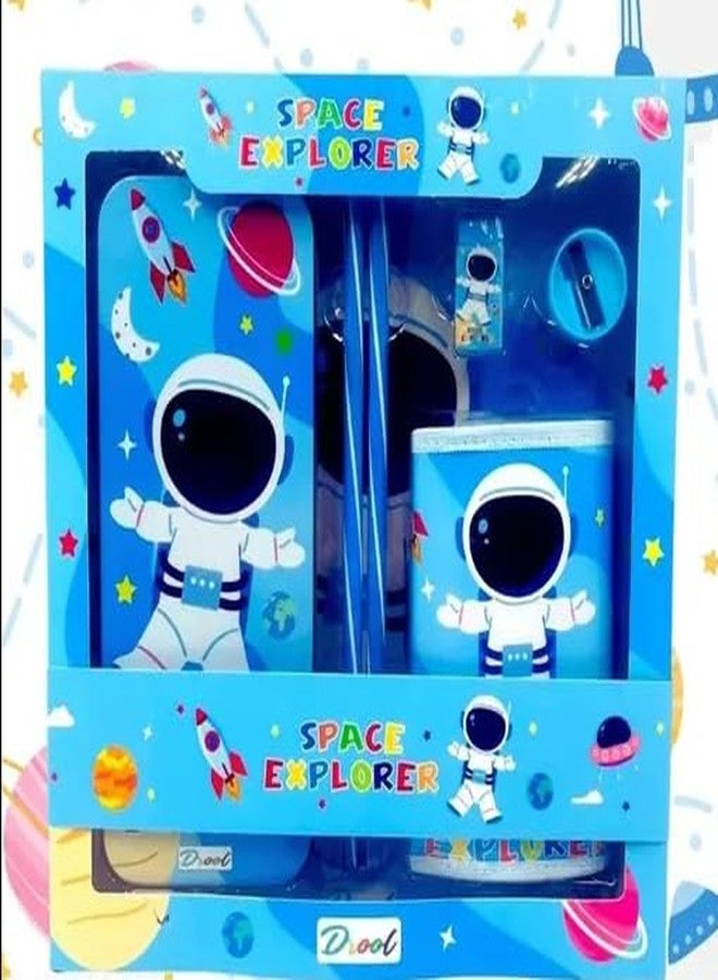MINDFIT Space Theme Pencil Geometry Case with Stationary Pencil, Scale,Eraser & Sharpener Combo Set | Birthday Return Gift Party Favor for Girls, Boys, Kids (BLUE) - Image 2